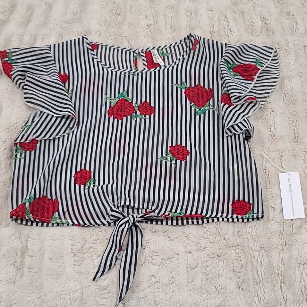 NWT Live 4 Truth Rose Striped Crop Top